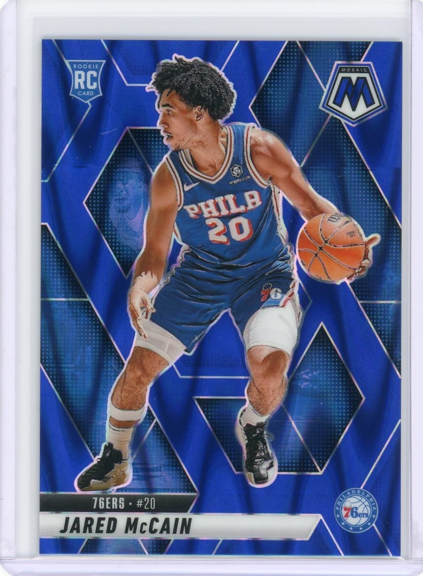 2024-25 Panini Mosaic Jared McCain #228 Blue Seismic Prizm 095/149