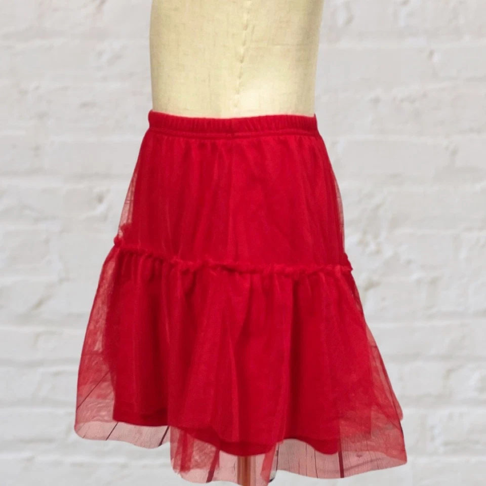 Falda Tutú Circo Niñas 7/8 Rojo Tul Volantes Fiesta Vacaciones Disfraz Usado en Excelente Condición Foto 3 de 4