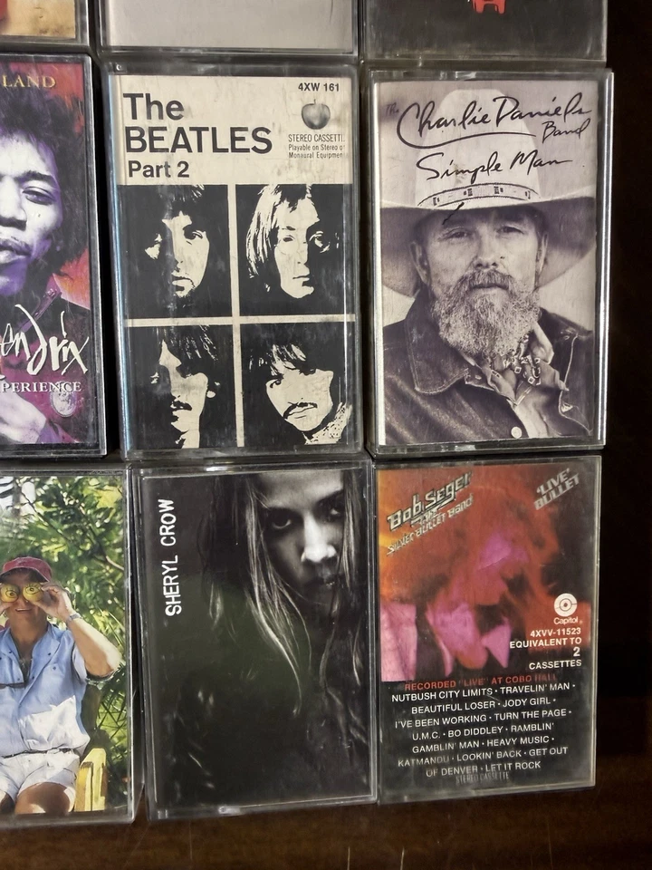 Lot 13 Cassette Tapes Vintage Classic Rock Jazz Country Beatles Jimi Hendrix ZZ - Imagem 3 de 4
