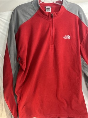 The North Face Men's 1/4 Zip Pullover Fleece Red Jacket Size XXL