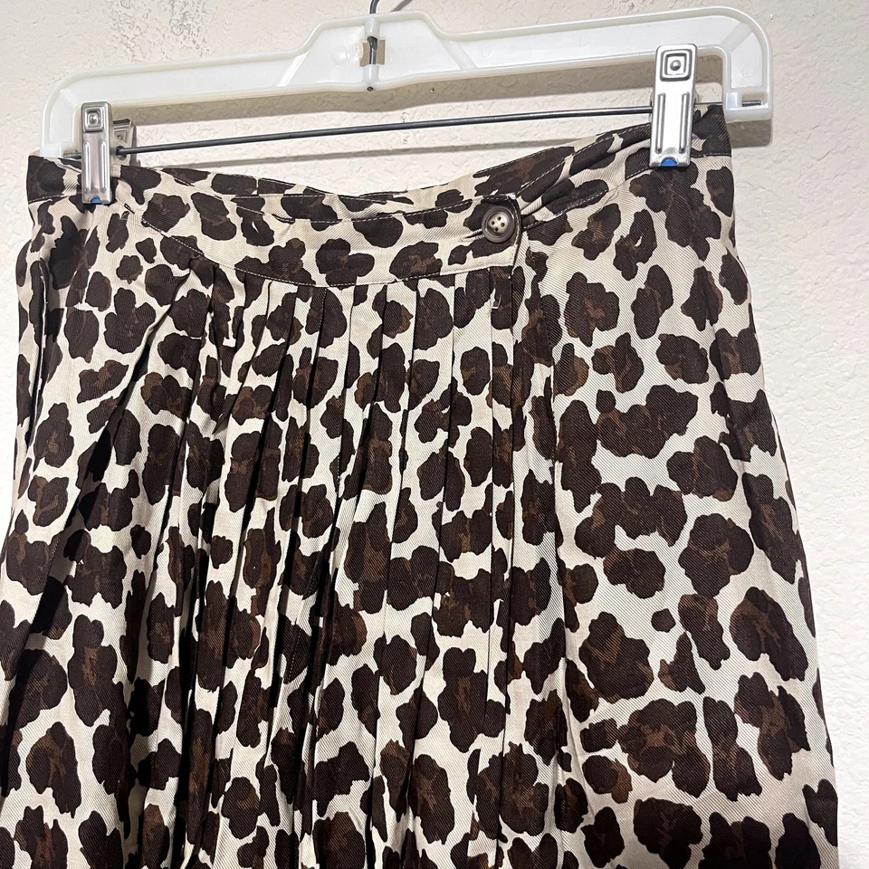 Jones New York Vintage Leopard Print Wrap Skirt Long Midi wool blend sz 8 - Image 2 of 4