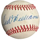 Ted Williams Autographed Official American League Baseball BAS Red Sox HOF