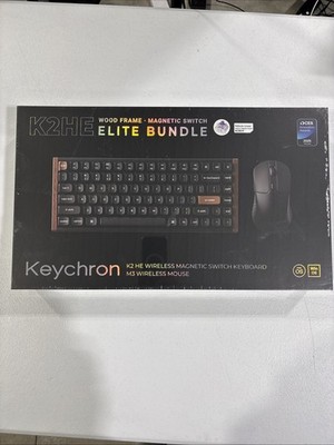 Keychron K2 HE Wood Frame Wireless Magnetic Switch Keyboard Mouse Elite Bundle