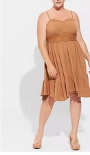 Torrid 2 HANKY HEM MINI DRESS - Tobacco Brown Plus Size 2x 18/20