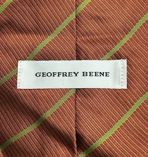 Corbata a rayas Geoffrey Beene para hombre 100 % seda usada en excelente estado Foto 3 de 4