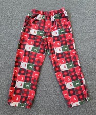 Disney Parks Flannel Pajama Pants Mens Medium Red Plaid Mickey Holiday Christmas