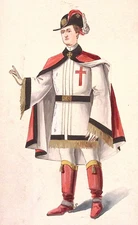 Royal Secret Scottish Rite Costume Original Catalog Artwork on Board 1930s