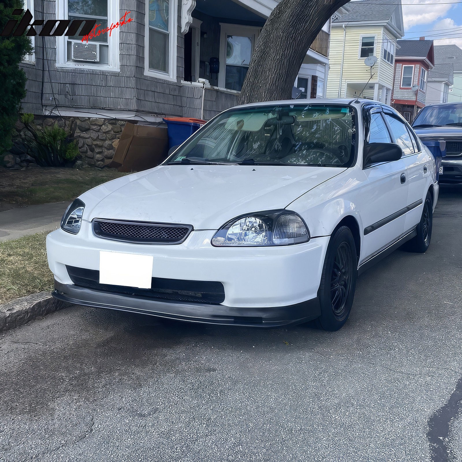 Fits 96-98 Honda Civic EK Mugen Style Front Bumper Lip Splitter Lower Spoiler PU