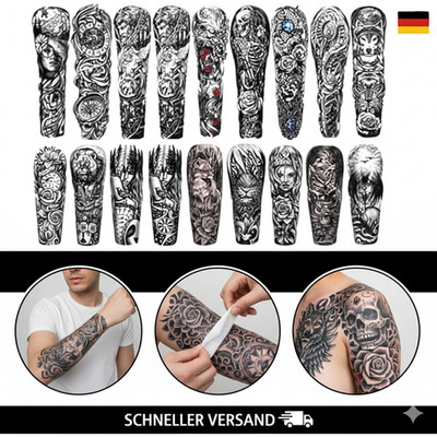 Metuu 46 Blatt Full Arm Wasserdicht Temporäre Tattoos Für Männer(L22.8 Xw7 ), U