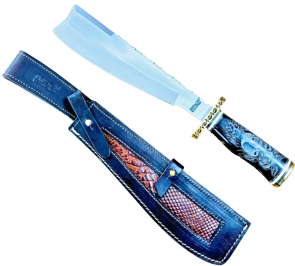 Cubiertos de impacto cuchillo táctico hecho a medida RARO cuchillos de machete de combate hechos a mano Foto 3 de 4