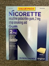 Nicorette Nicotine Gum to Stop Smoking, 2mg, Original, 170 Count Exp 2027 