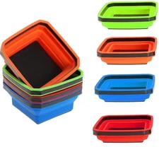 4.5 Inch Collapsible Magnetic Screw Tray Silicone Bowl Tool Part Storage Box#