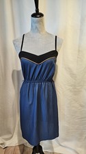 Women's Loft Spaghetti Strapped Dress, Knee Length Navy, Size Small