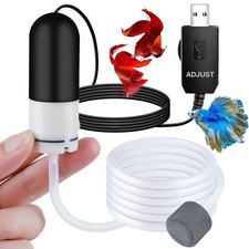 Mini Aquarium USB Air Pump for 5-Gallon Fish Tank with Air Stone Tube