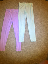 Cat & Jack Girls Lot 2 Leggings L (10/12) Rib...