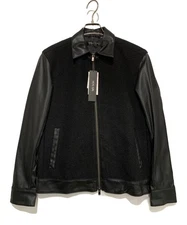 MICHEL KLEIN Wool combination blouson Size: 46 Black MNJAV-84540 Men