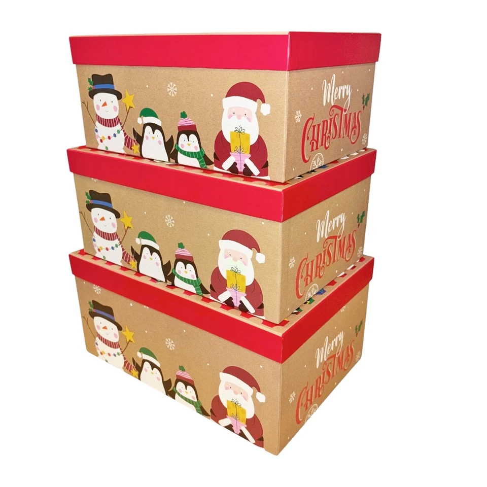 EUROWRAP Christmas Eve Gift Boxes Lift off Lids Personalise Lid - Choose Size