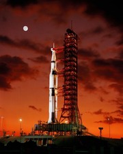1967 NASA Early Morning View Of Apollo 4 - 8x10 Photo On 8.5x11 1764