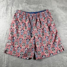 Peter Millar Swim Shorts Mens Large Pink Skull Floral Trunks Lined Beach Resort