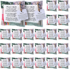24 Mini Prayer Quilts with Cross - Vintage Christian Gifts for Women  Clergy