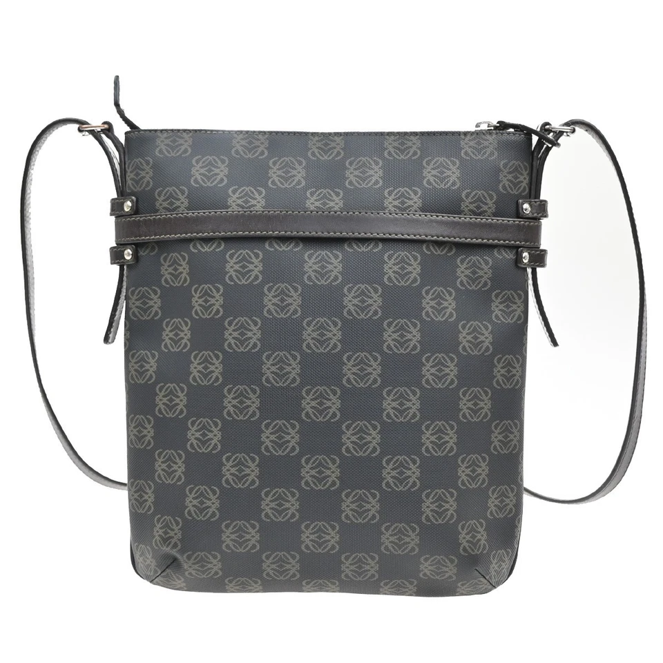 LOEWE Logo Anagram Shoulder Bag PVC Leather Black Brown SHW 34RL510 - Image 4 of 4