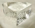 Vintage Hand-Signed STEUBEN GLASS 3.5" Geometric Prism Paperweight