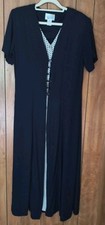 Christopher & Banks Womens Dress Size 10 Blue Ivory Polka Dot Padded Shoulder 