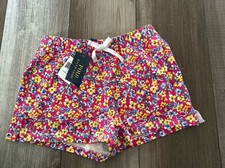NWT POLO RALPH LAUREN Girls Floral Shorts 12/14 Pony Pink