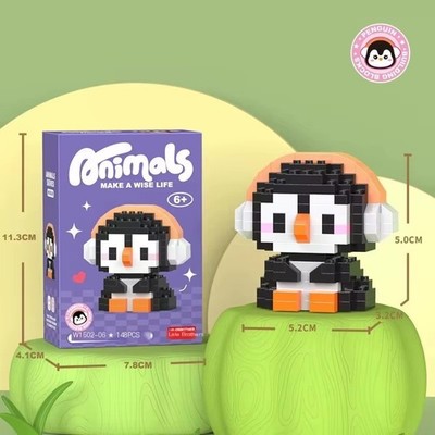 Pinguin Figur - Kreatives niedliches Mikroziegelspielzeug! 6+