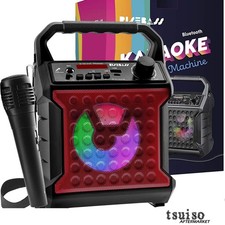 Portable Bluetooth Party Speaker with Microphone  LED Lights for Karaoke Fun