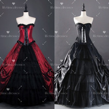Victorian Wedding Dresses A Line Corset Vintage 1940s Taffeta Bridal Gowns