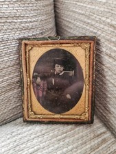 Daguerreotype Of A Little Boy Child Children Antique Gold Frame photograph