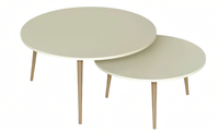 Beistelltische Aus Holz In Beige, Eleganter Stil