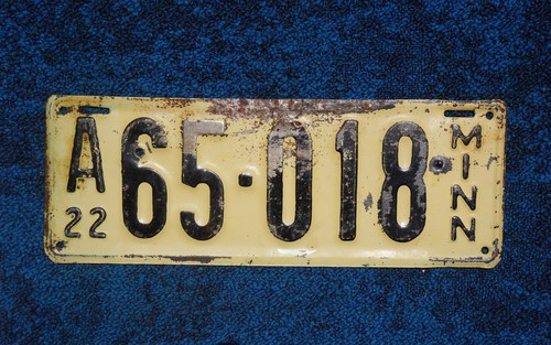 1922 Minnesota License Plate