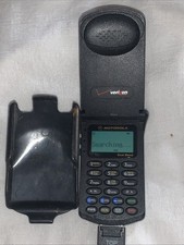 Working Vintage Motorola StarTAC ST7868W Flip Phone With Charger Case