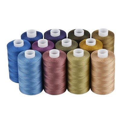 All Purpose Cotton Quilting Thread 50WT 3 Plies Jeans & Neutral 550 Yard 12pk