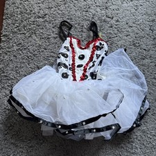 Costume Gallery Dance Costume, White, Rhinestones, Sz Small Child - EUC 