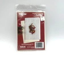 Vintage Janlynn Christmas Horn  Cross Stitch Greeting Card Kit 1994 Holiday
