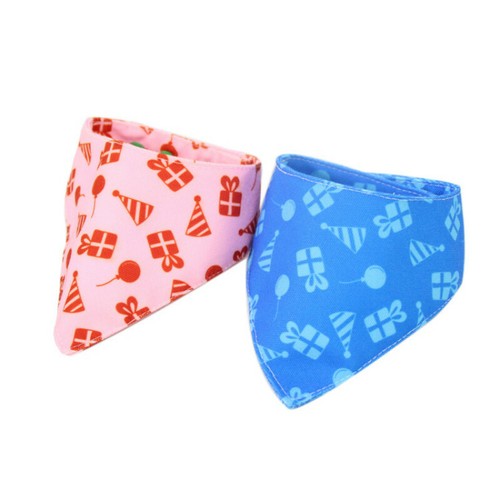 Dogs Double Layer Triangle Scarf Pets Bandana Party Bib Adjustable Buckles Sweet - Picture 5 of 14