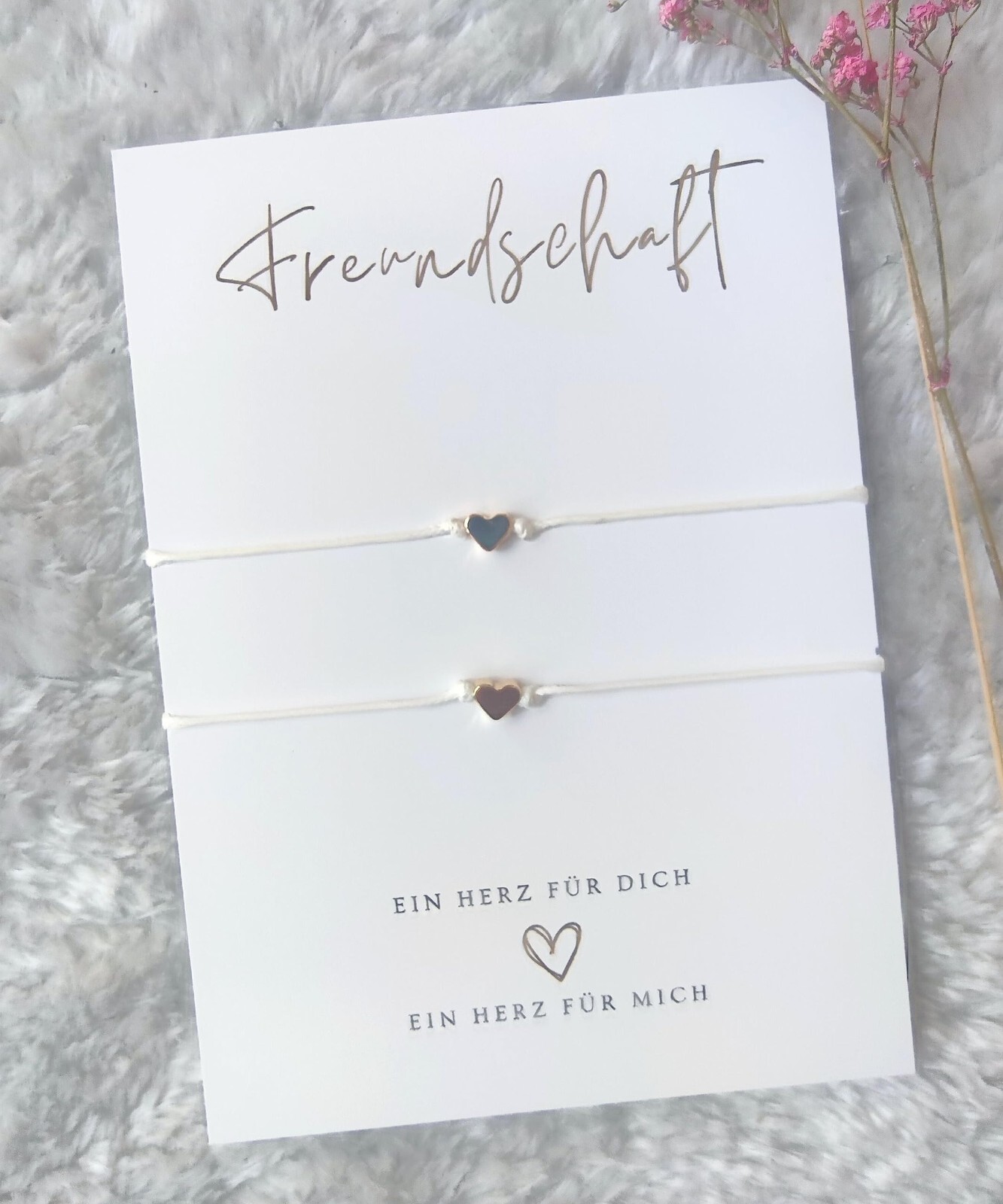 Freundschafts-Armbänder (Set: 2 Stk.) | schlichte & minimal Makramee-Armbänder