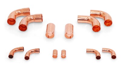 3/8'' & 3/4'' OD HVAC Long Radius Copper Kit - (2) Coupling,(2) 90's,(2) Street