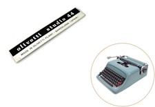 Nameplate for Olivetti Studio 44 Typewriter Part Vtg Underwood Name Badge