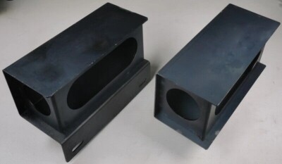 Set of steel trailer 6'' oval & angled 2'' round light boxes w/license bracket