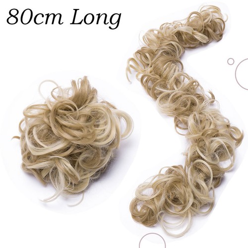 LARGE Curly Updo Messy Bun Hair Piece Scrunchie Real Long Wrap on Hair Extension - Picture 19 of 26