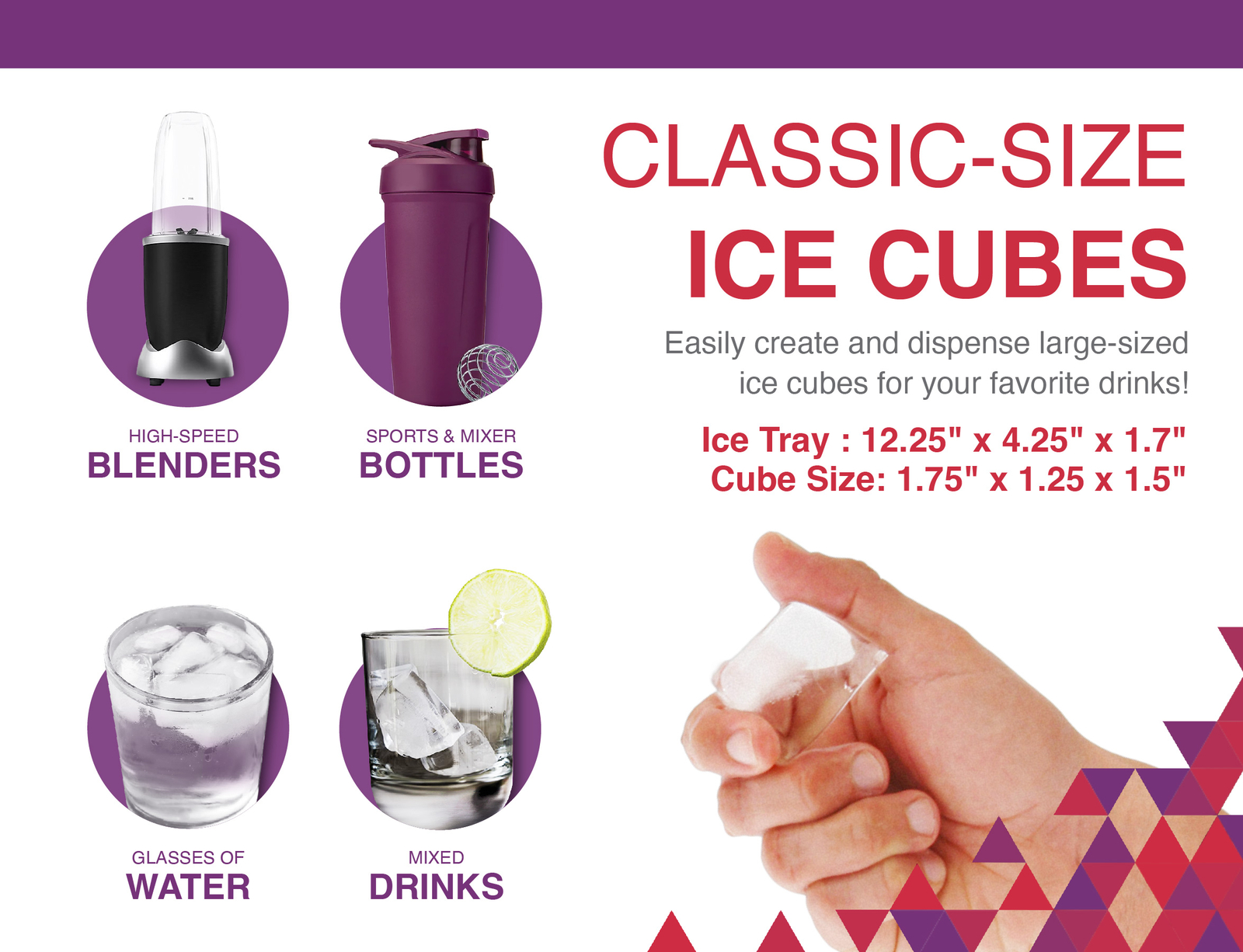 Arrow Home Products Plastic Ice Cube Trays for Freezer, 3 Pack & Ice Bin, White