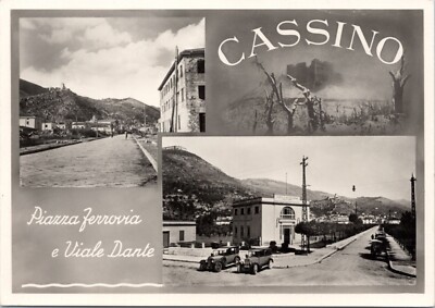 Postcard Italy Cassino - Piazza Ferrovia and Viale Dante
