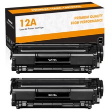 2PK Q2612A Black Toner Compatible with HP 12A LaserJet 1010 1012 1018 1020 1022