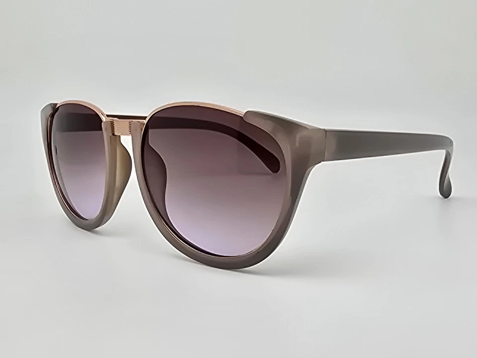 Gafas de sol Tahari TH553 gris con marco dorado rosa marrón con lentes degradadas 55-14-140 Foto 3 de 4