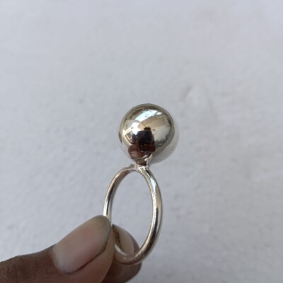 Chunky Globe Ring 925 Sterling Silver Big Ball Handmade Ring Statement Ring