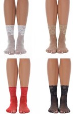 elegante durchsichtige Netz-Socken mit Spitze mit Silikon Lochmuster 20 Den NEU